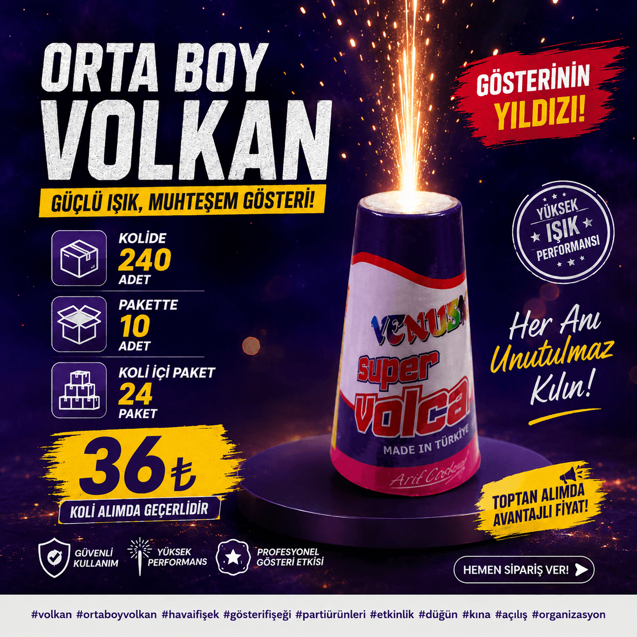 Venüs Konik 667 orta boy volkan fotoğraf çekim ürünü